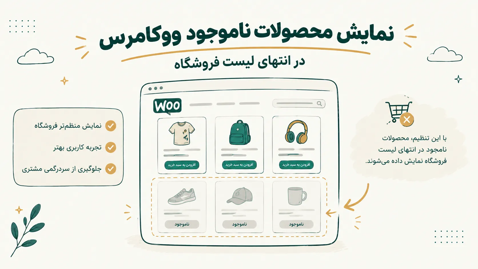 نمایش محصولات ناموجود ووکامرس در انتهای لیست فروشگاه